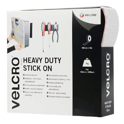Image of VELCRO Brand ULTRAMATE Heavy Duty Stick On 50mm x 5m White