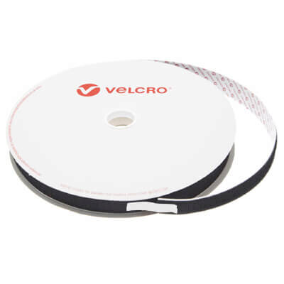 Image of High Tack VELCRO Brand Black PS30 Stick On - 20mm x 25m Hook Roll