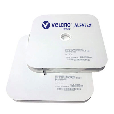 Image of Alfatex Brand 20mm Black Self Adhesive Hook & Loop 25m Rolls