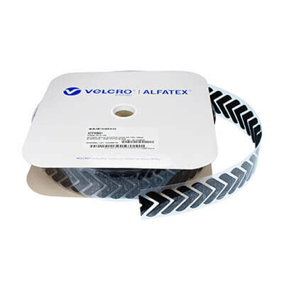 VELCRO� Brand Stick-On Chevrons Black Hook 25m Roll