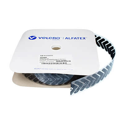 VELCRO� Brand Stick-On Chevrons Black Loop 25m Roll