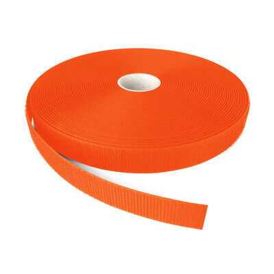 Image of 25mm VELCRO Brand ALFATEX Fluo Orange Sew On HOOK Tape 25m