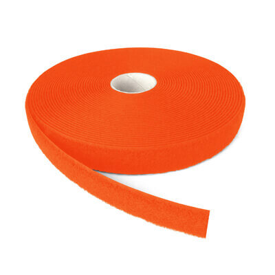 Image of 25mm VELCRO Brand ALFATEX Fluo Orange Sew On LOOP Tape 25m