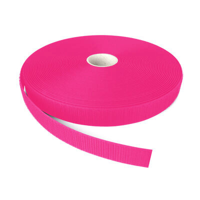 Image of 25mm VELCRO Brand ALFATEX Fluo Fuchsia Sew On HOOK Tape 25m