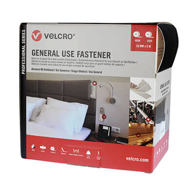 Image of VELCRO Brand Stick On 50mm x 5m Tape - Black