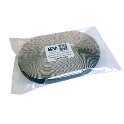 Image of VELCRO Brand 5m x 25mm Stick On Black Hook and Loop