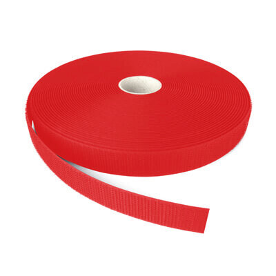 Image of 25mm VELCRO Brand ALFATEX Red Sew On HOOK Tape 25m