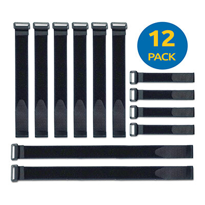 VELCRO Brand Reusable Ring Straps 3 Sizes Pack of 12
