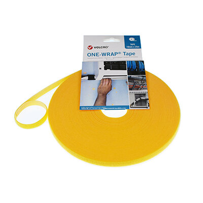Image of VELCRO Brand ONE-WRAP Strap 10mm x 25m Roll Yellow