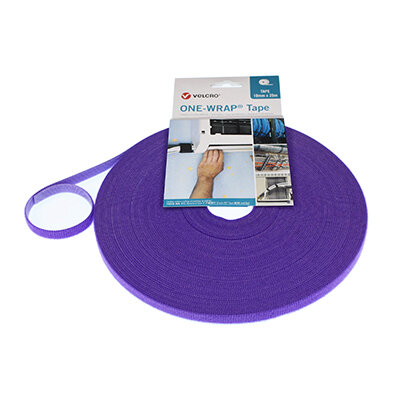 Image of VELCRO Brand ONE-WRAP Strap 10mm x 25m Roll Purple