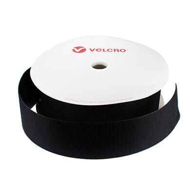 VELCRO Brand Black Sew-On Hook - 80mm Slit Without Selvedges 25m Roll