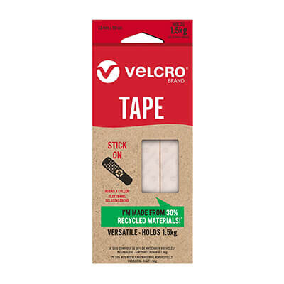 VELCRO Brand ECO Stick On Tape 22mm x 90cm White