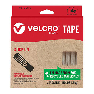 VELCRO Brand ECO Stick On Tape 22mm x 3m White
