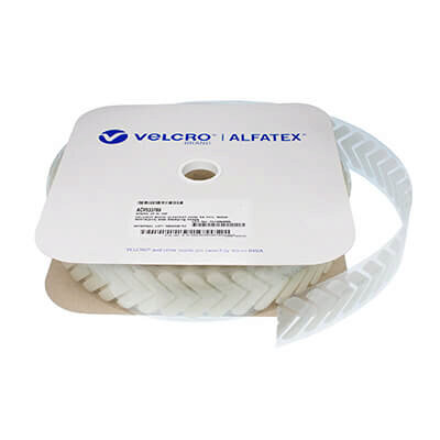 VELCRO� Brand Stick-On Chevrons White Hook 25m Roll