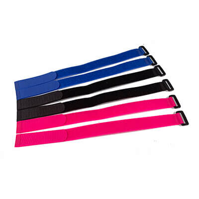 25mm Wide Twin Pack of Hook and Loop Buckle Straps - 2 Strap Pack