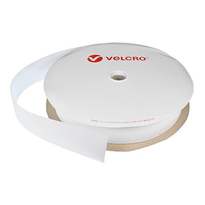 50mm Low Profile Sew-On VELCRO Brand Plastic Hook 50m Roll in White