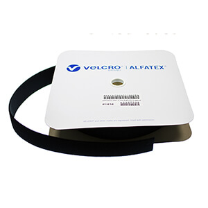 VELCRO® Brand Alfatex® Woven Lycra Elastic Loop 50mm x 25m Roll - Black