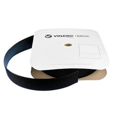 VELCRO® Brand Basics 50mm Black Sew-On HOOK 25m Roll
