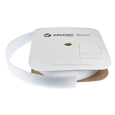 VELCRO® Brand Basic 50mm White Sew-On LOOP 25m Roll