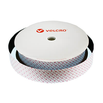 VELCRO Brand Heavy Duty Stick-On Hook Tape - 50mm x 25m Roll in Black