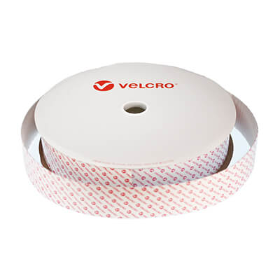 VELCRO Brand Heavy Duty Stick-On Hook Tape - 50mm x 25m Roll in White
