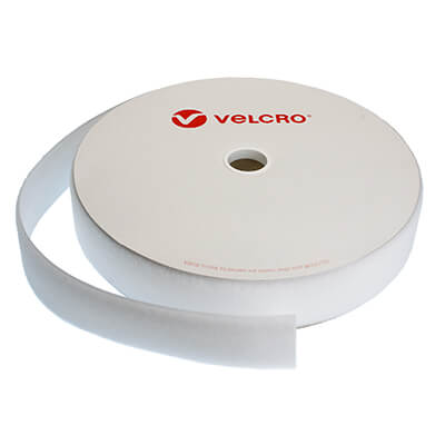 50mm White Sew-On VELCRO Brand Loop Tape 25m Roll