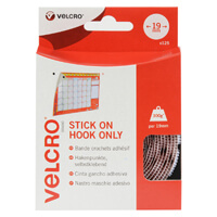 VELCRO® Brand 19mm Stick On Hook Coins x 125 - White