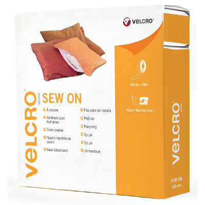 VELCRO Brand Sew On Tape 50mm x 10m Black