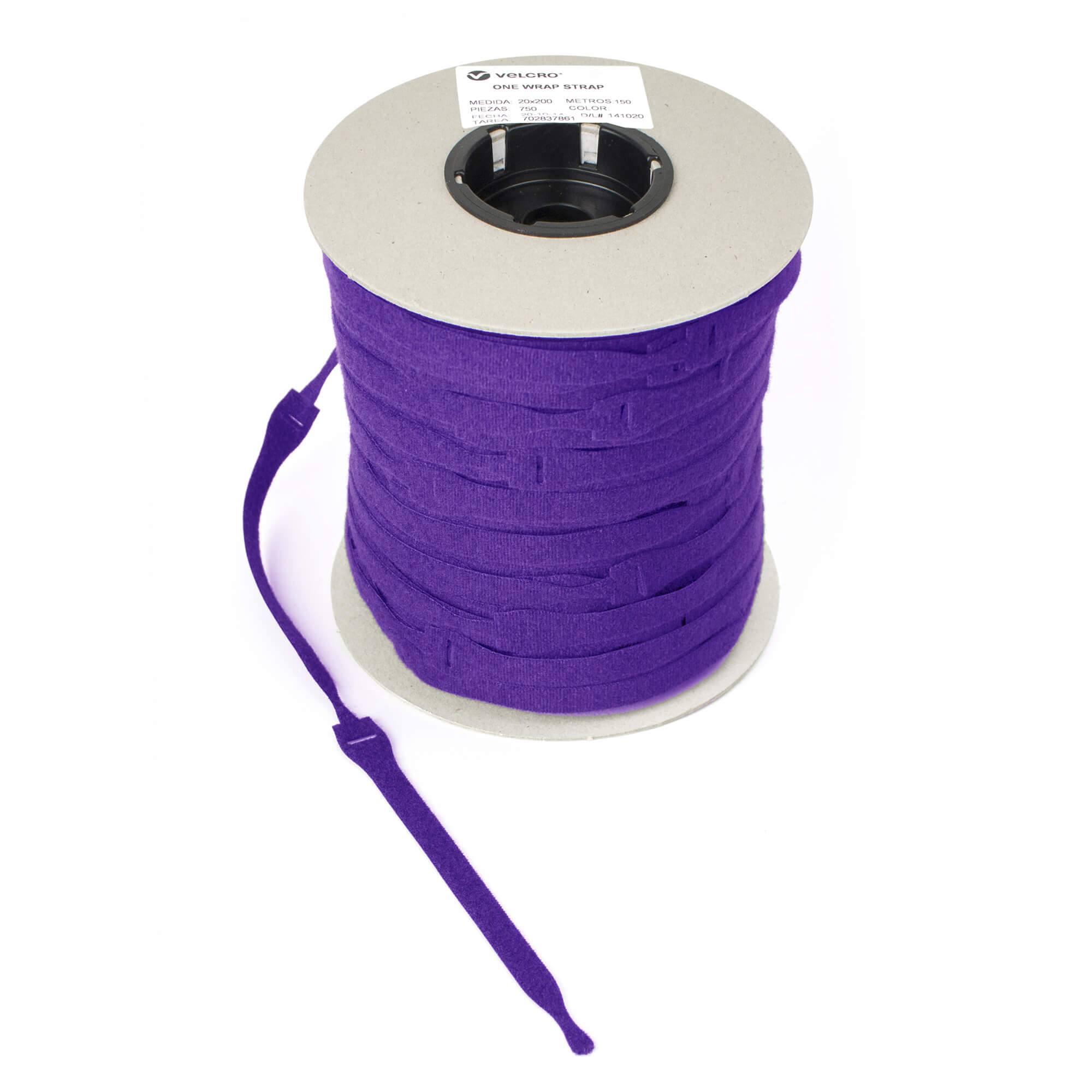 VELCRO® Brand ONE-WRAP® Reusable Cable Ties 20mm x 200mm x 750 - Purple