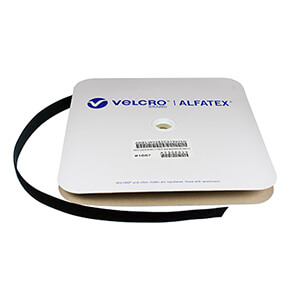 VELCRO® Brand Alfatex® Woven Lycra Elastic Hook 25mm x 25m Roll - Black