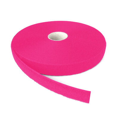 25mm VELCRO Brand ALFATEX Fluo Fuchsia Sew-On LOOP Tape 25m