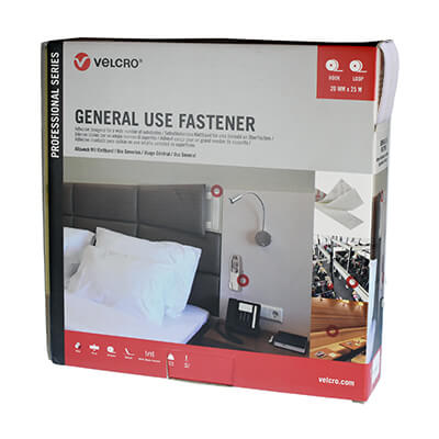 VELCRO� Brand Stick On 20mm x 25m Tape - White