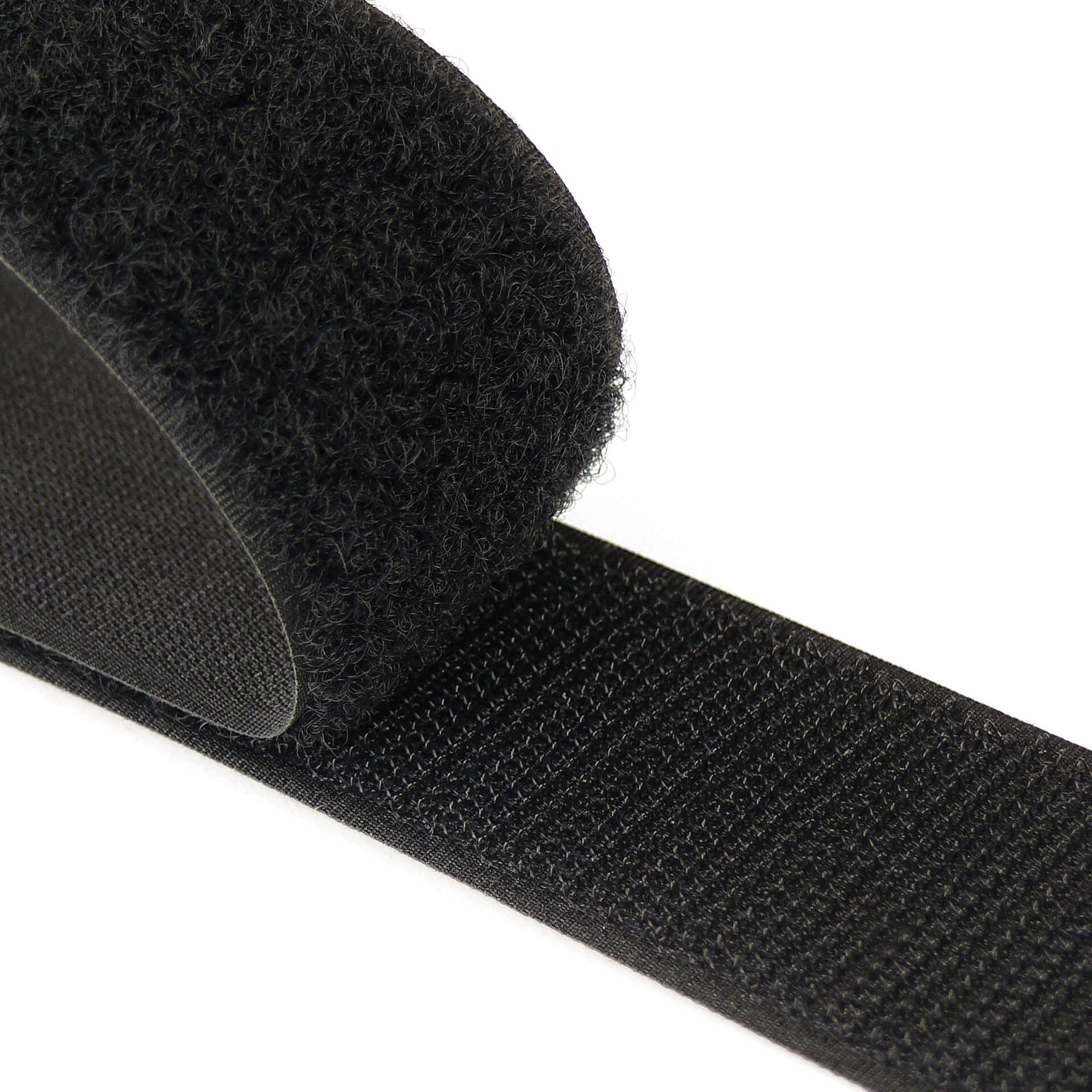 Sew-On VELCRO® Brand Hook & Loop 25mm Black Per Metre