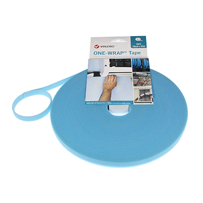10mm VELCRO Brand ONE-WRAP Strap 25m Roll Aqua