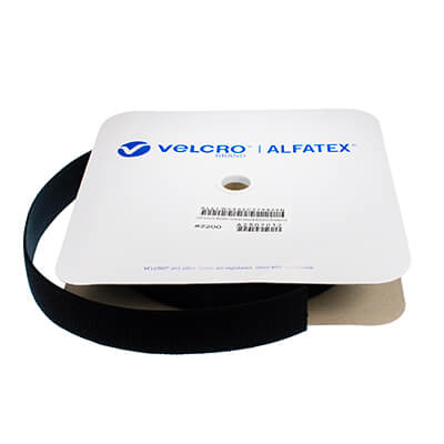 50mm Woven Lycra Elastic VELCRO� Brand Loop 25m Roll in Black